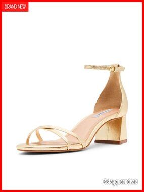 Block Heel Ankle Strap Sandal Leather Open Toe Dressy